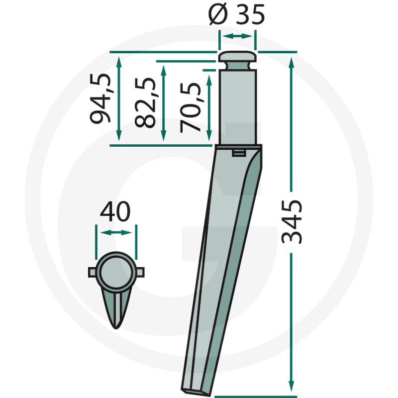 GRANIT Ząb brony aktywnej 180RH57 - 180RH57 - Sklep rolniczy PoltechParts