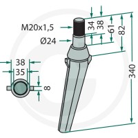 GRANIT Ząb brony aktywnej 180RH128 - 180RH128 - Sklep rolniczy PoltechParts