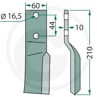 GRANIT Nóż wirnika 180BRE-16R - 180BRE-16R - Sklep rolniczy PoltechParts