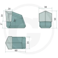 GRANIT ENDURANCE CARBIDE Przyspawany ząb 12343047 - 12343047 - Sklep rolniczy PoltechParts