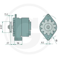 MAHLE Alternator 14 V / 70 A 379IA0592 - 379IA0592 - Sklep rolniczy PoltechParts