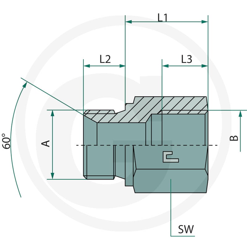 GRANIT Adapter prosty 5/8 B x 1/2 B M/F 12072868 - 12072868 - Sklep rolniczy PoltechParts