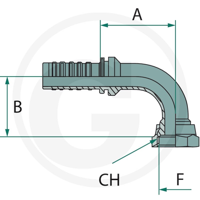 GRANIT PN 20 DKORF 1,7/16" 90° DS 87013409 - 87013409 - Sklep rolniczy PoltechParts
