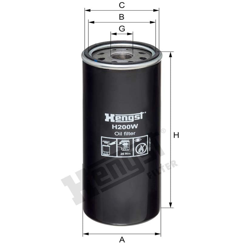 Hengst Filtr oleju 866H200W - 866H200W - Sklep rolniczy PoltechParts