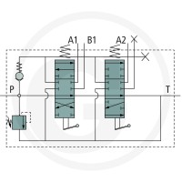 GRANIT Zawór P80 1x DW, 1xEW (A-B, B zamknięte/sprężyna powrotna) z kielichami przyłączeniowymi 87001360 - 87001360 - Sklep rolniczy PoltechParts
