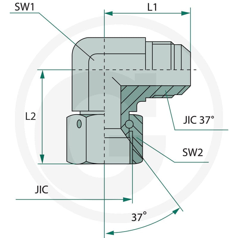 GRANIT WA 1.5/8 FS-JIC x 1.5/8 M-JIC 81527636 - 81527636 - Sklep rolniczy PoltechParts
