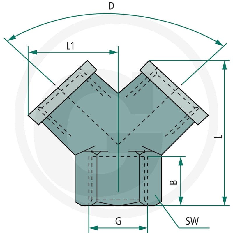 GRANIT F-YI-1/2-MSv Trójnik typu Y 60612602045 - 60612602045 - Sklep rolniczy PoltechParts