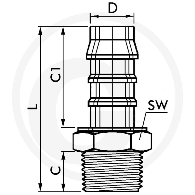 GRANIT E-GETk-19-3/4-PA Złącze proste - gniazdo 60610214254 - 60610214254 - Sklep rolniczy PoltechParts