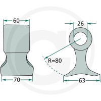 GRANIT Bijak młotkowy 18063-SEP-54 - 18063-SEP-54 - Sklep rolniczy PoltechParts