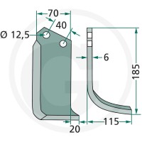 GRANIT Nóż wygięty 180BRE-03L - 180BRE-03L - Sklep rolniczy PoltechParts
