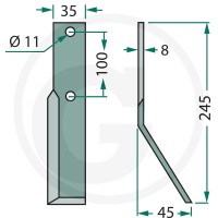 GRANIT Nóż rotacyjny 180IND-06L - 180IND-06L - Sklep rolniczy PoltechParts