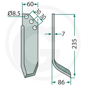 GRANIT Nóż wygięty 180KUH-14L