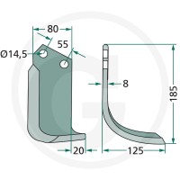 GRANIT Nóż wygięty 180SIM-01R - 180SIM-01R - Sklep rolniczy PoltechParts