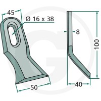 GRANIT Nóż typu Y 18063-UNI-05 - 18063-UNI-05 - Sklep rolniczy PoltechParts