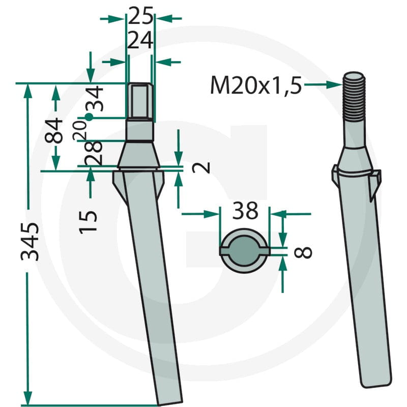 GRANIT Ząb brony aktywnej 180RH11 - 180RH11 - Sklep rolniczy PoltechParts
