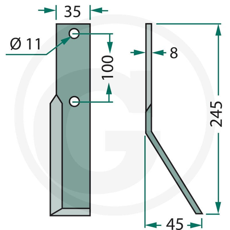 GRANIT Nóż rotacyjny 180IND-06R - 180IND-06R - Sklep rolniczy PoltechParts