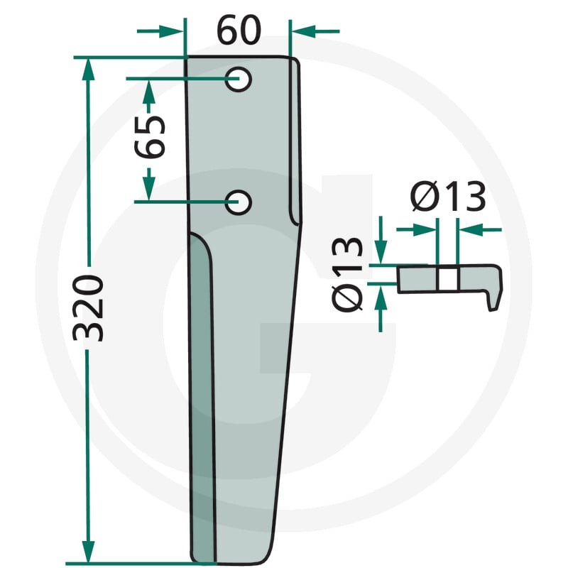 GRANIT Ząb brony aktywnej 180RH-58-R - 180RH-58-R - Sklep rolniczy PoltechParts