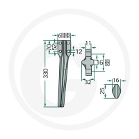 GRANIT Ząb brony aktywnej 180RH-65-52L - 180RH-65-52L - Sklep rolniczy PoltechParts