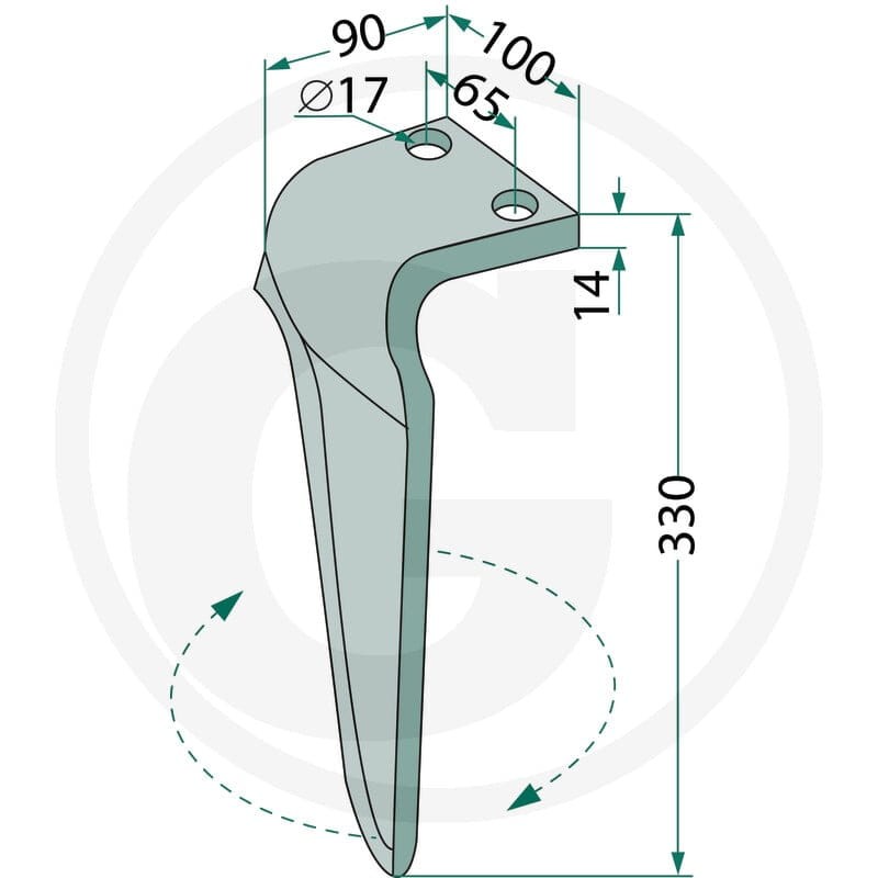 GRANIT Ząb brony aktywnej 180RH-FRN-04R - 180RH-FRN-04R - Sklep rolniczy PoltechParts