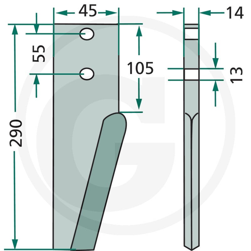 GRANIT Ząb brony aktywnej 180RH07DER - 180RH07DER - Sklep rolniczy PoltechParts
