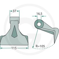 GRANIT Bijak młotkowy 18063-RM-101 - 18063-RM-101 - Sklep rolniczy PoltechParts