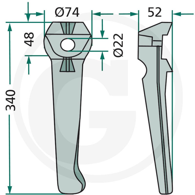 GRANIT Ząb brony aktywnej 18018060 - Sklep PoltechParts