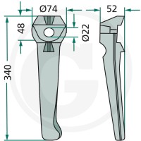 GRANIT Ząb brony aktywnej 18018060 - Sklep PoltechParts