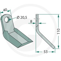 GRANIT Nóż Y 18063-CAE-13 - 18063-CAE-13 - Sklep rolniczy PoltechParts