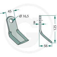 GRANIT Nóż typu Y 18063-NOB-27 - 18063-NOB-27 - Sklep rolniczy PoltechParts