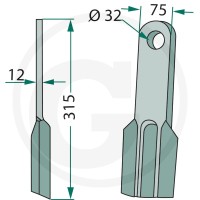 GRANIT Nóż bijakowy 18063-HOW-23 - 18063-HOW-23 - Sklep rolniczy PoltechParts