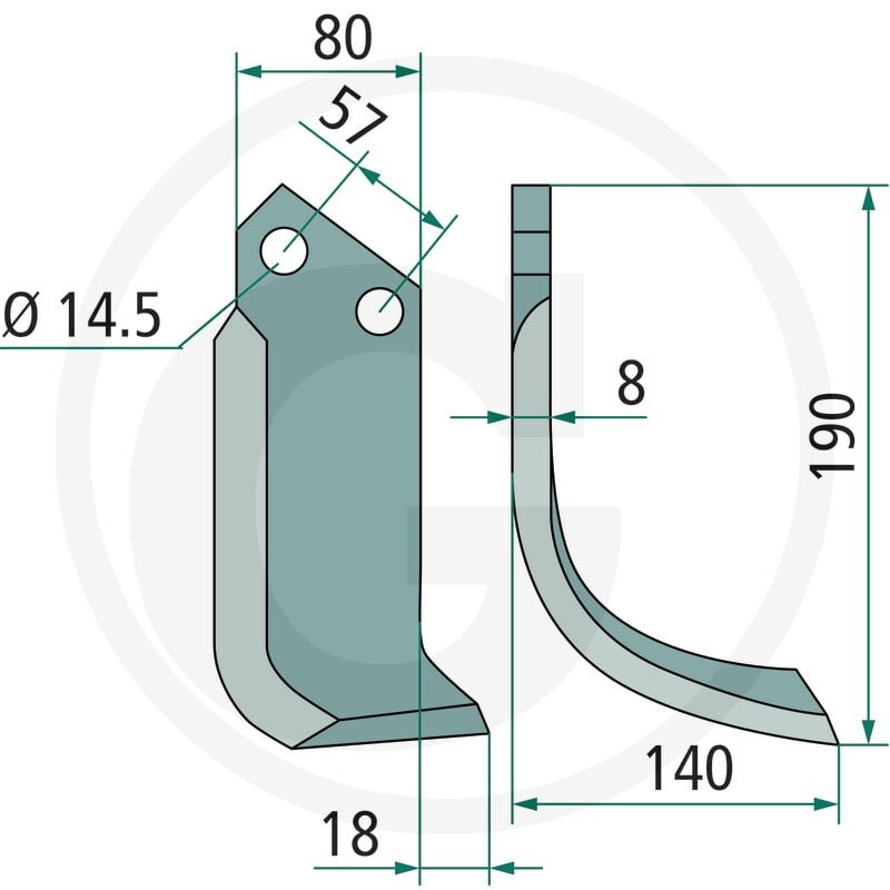 GRANIT Nóż glebogryzarki 1803200032 - 1803200032 - Sklep rolniczy PoltechParts