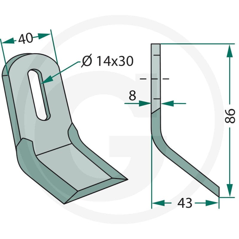 GRANIT Nóż typu Y 18063-FEI-46 - 18063-FEI-46 - Sklep rolniczy PoltechParts