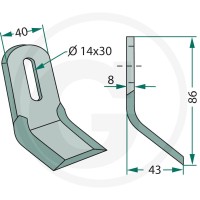 GRANIT Nóż typu Y 18063-FEI-46 - 18063-FEI-46 - Sklep rolniczy PoltechParts