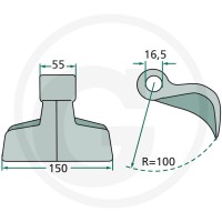 GRANIT Bijak młotkowy 18063-RM-10-16 - 18063-RM-10-16 - Sklep rolniczy PoltechParts