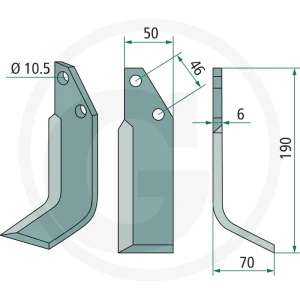 GRANIT Nóż kątowy 180ADR-06R