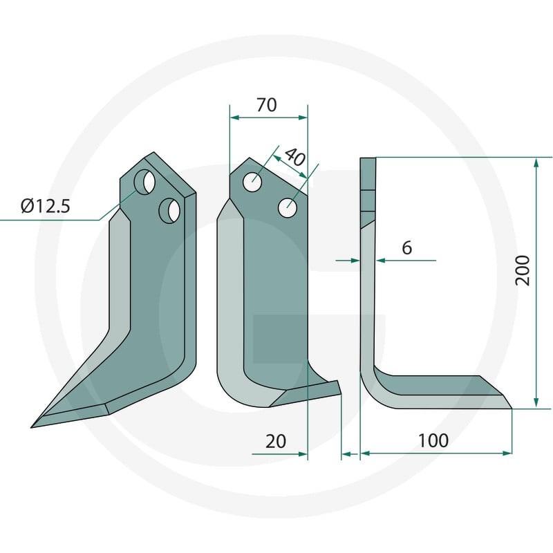 GRANIT Nóż kątowy 180DON-06L - 180DON-06L - Sklep rolniczy PoltechParts