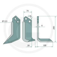 GRANIT Nóż kątowy 180DON-06L - 180DON-06L - Sklep rolniczy PoltechParts