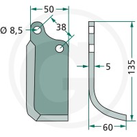 GRANIT Nóż wygięty 180AGR-59R - 180AGR-59R - Sklep rolniczy PoltechParts