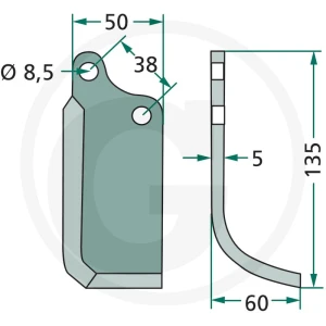 GRANIT Nóż wygięty 180AGR-59R