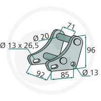 GRANIT Mocowanie nożyków kpl. 43018100-37F - 43018100-37F - Sklep rolniczy PoltechParts