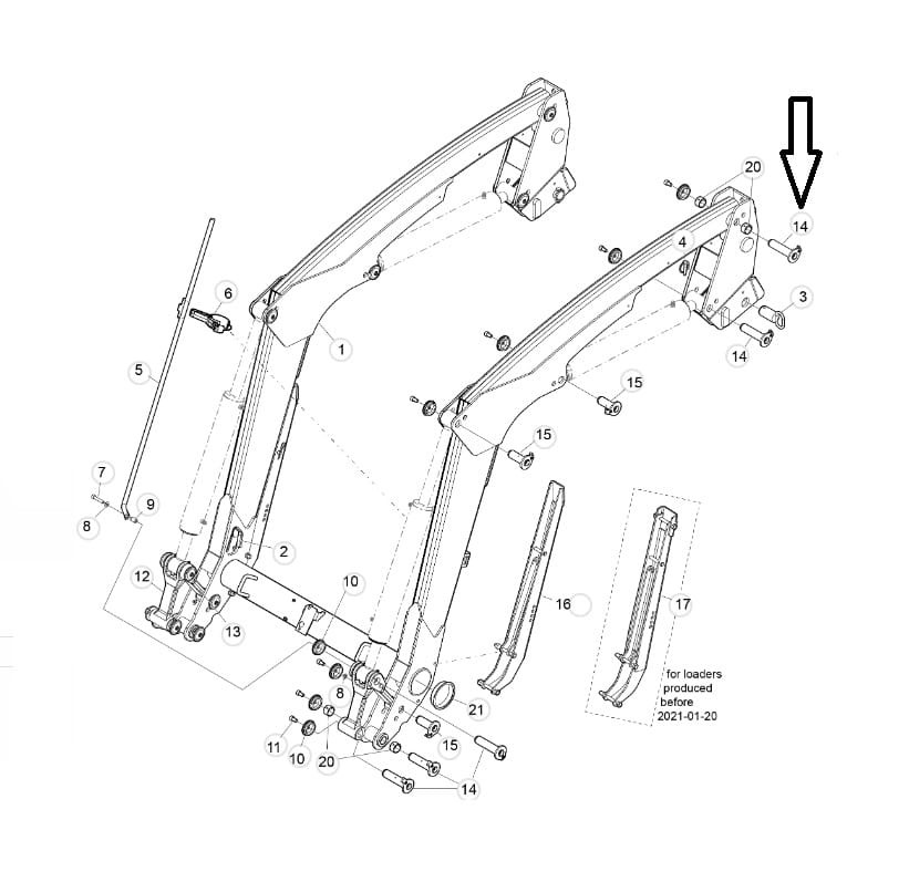 Sworzeń D30 ładowacza | poltechparts.pl