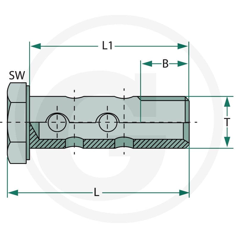 GRANIT Dwustronna śruba drążona metr. M12x1,5 87012174 - 87012174 - Sklep rolniczy PoltechParts