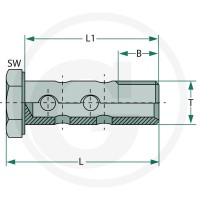 GRANIT Dwustronna śruba drążona metr. M12x1,5 87012174 - 87012174 - Sklep rolniczy PoltechParts