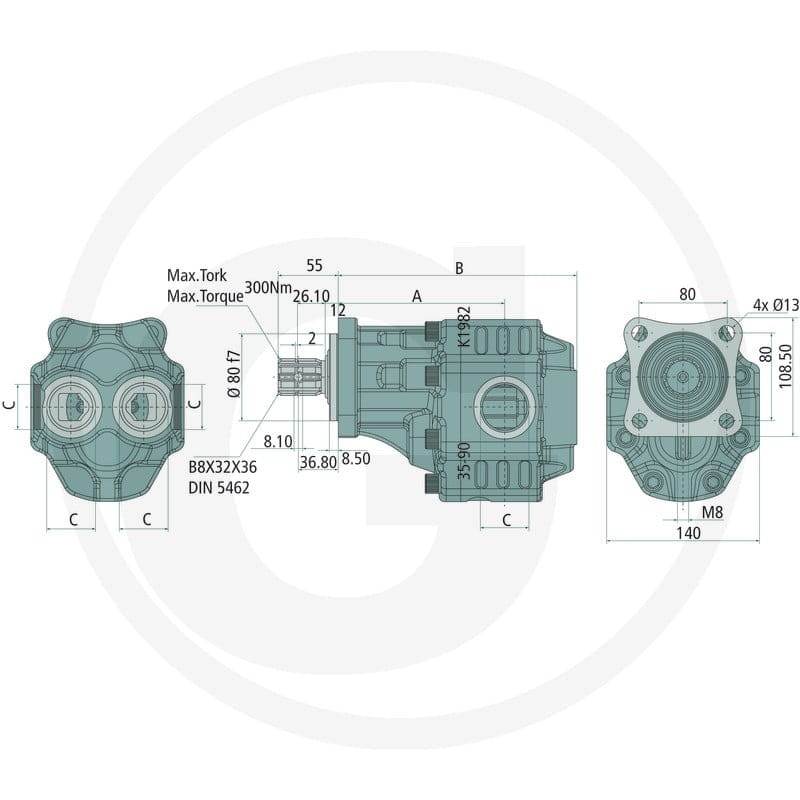 GRANIT Pompa 40.87R0-16Z0-LGF/GE 8702002 - 8702002 - Sklep rolniczy PoltechParts