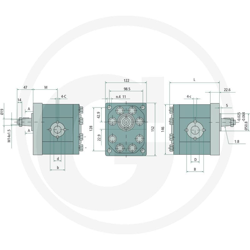 GRANIT Pompa grupa 3 39cc prawo EU 1:8 87000727 - 87000727 - Sklep rolniczy PoltechParts