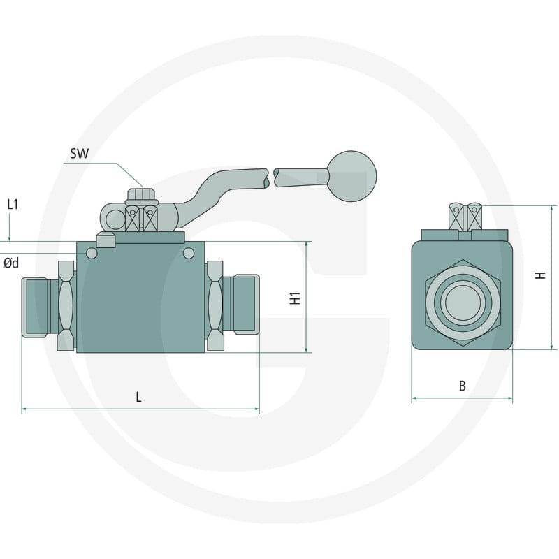 GRANIT Zawór z 2 otworami BKH 2-18L-DN 16-(M26x1,5) 87002505 - 87002505 - Sklep rolniczy PoltechParts