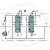 GRANIT Zawór P40 1x DW, 1xEW (A-B, B zamknięte/sprężyna powrotna) z kielichami przyłączeniowymi 87001345 - 87001345 - Sklep rolniczy PoltechParts