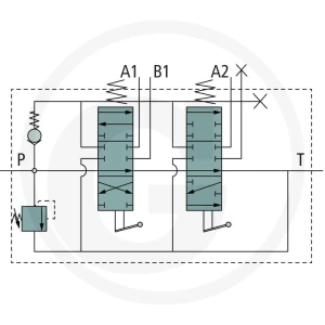 GRANIT Zawór P40 1x DW, 1xEW (A,A-B zamknięte/ sprężyna powrotna) 87001344