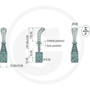 GRANIT Joystick widełki bez włącznika 87002365