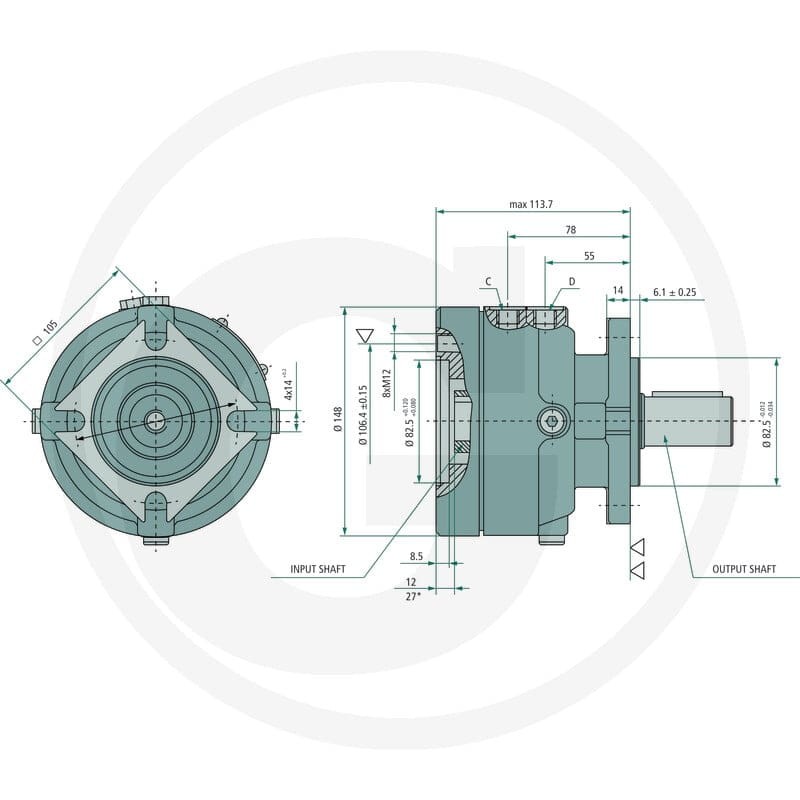 M+S Hamulec wielotarczowy OMS D=32 12/13 bar 87000892 - Sklep PoltechParts